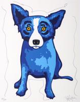 George Rodrigue PURITY OF SOUL (BLUE DOG) Unique Hand Embellished Serigraph - Sold for $2,944 on 11-15-2025 (Lot 349).jpg